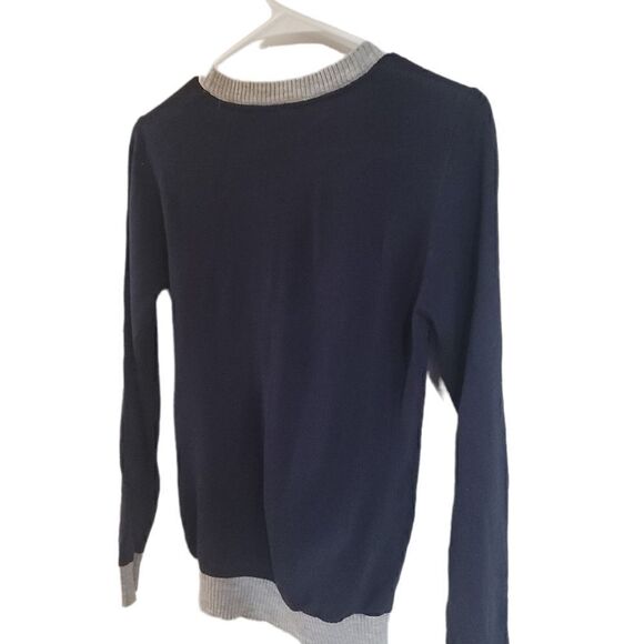 Harry Potter Navy Blue Heather Gray Knit Hogwarts Sweater Cardigan Button Up - Picture 9 of 9